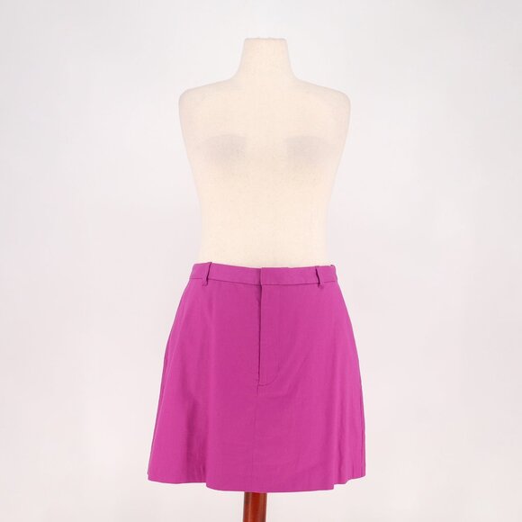 NWT BANANA REPUBLIC FACTORY Linen Blend Mini Skirt in Dark Magenta Size 16 - Picture 2 of 9